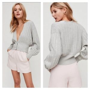 Aritzia Wilfred Thais Plunge Front Cardigan